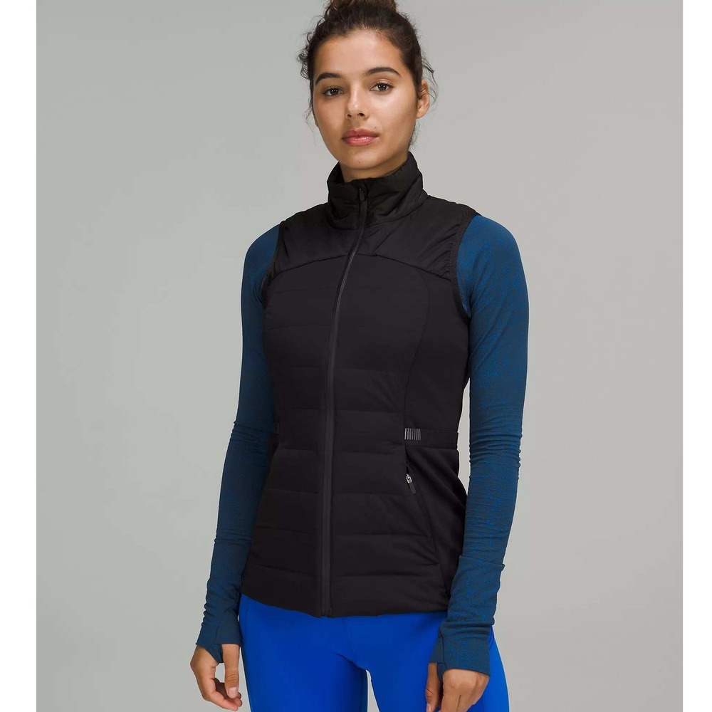 Lululemon Down For It All Vest Black Womens 8 700 Fill Puffer Athletic Run Hike